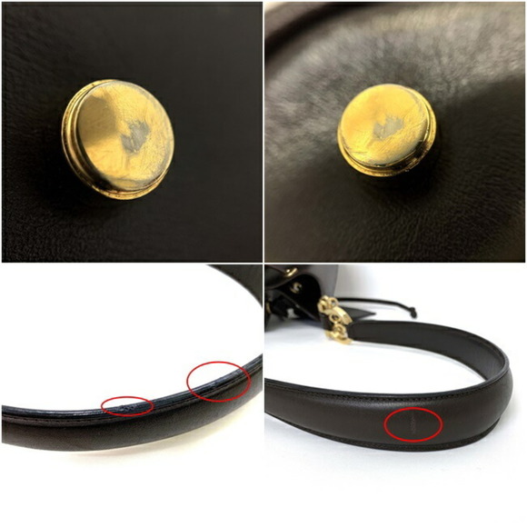 SALVATORE FERRAGAMO Ferragamo One Shoulder Bag Dark Brown Gancini DX-217658 Leat - Picture 8 of 10